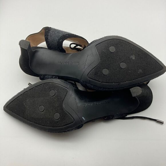 Franco Sarto Amoretta Dark Coal Wool Ankle Tie Heels Size 10M - Picture 12 of 12